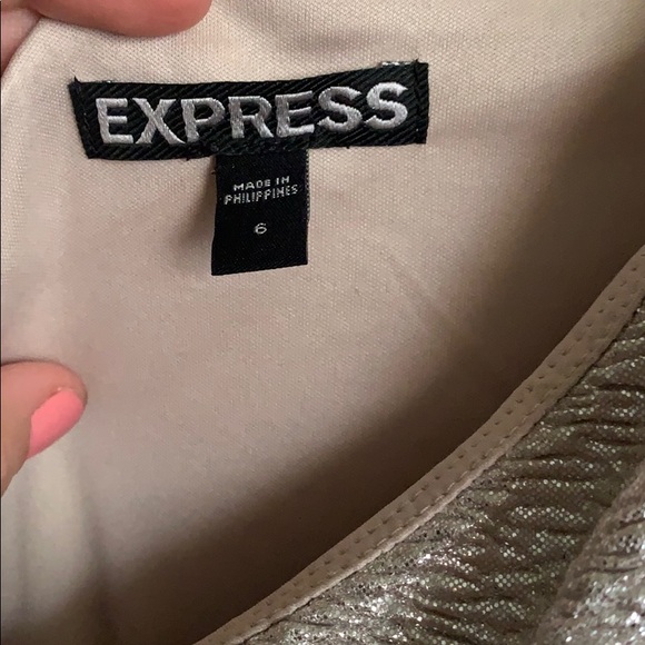 Express Silver one shoulder dress Size 6 - Picture 4 of 7